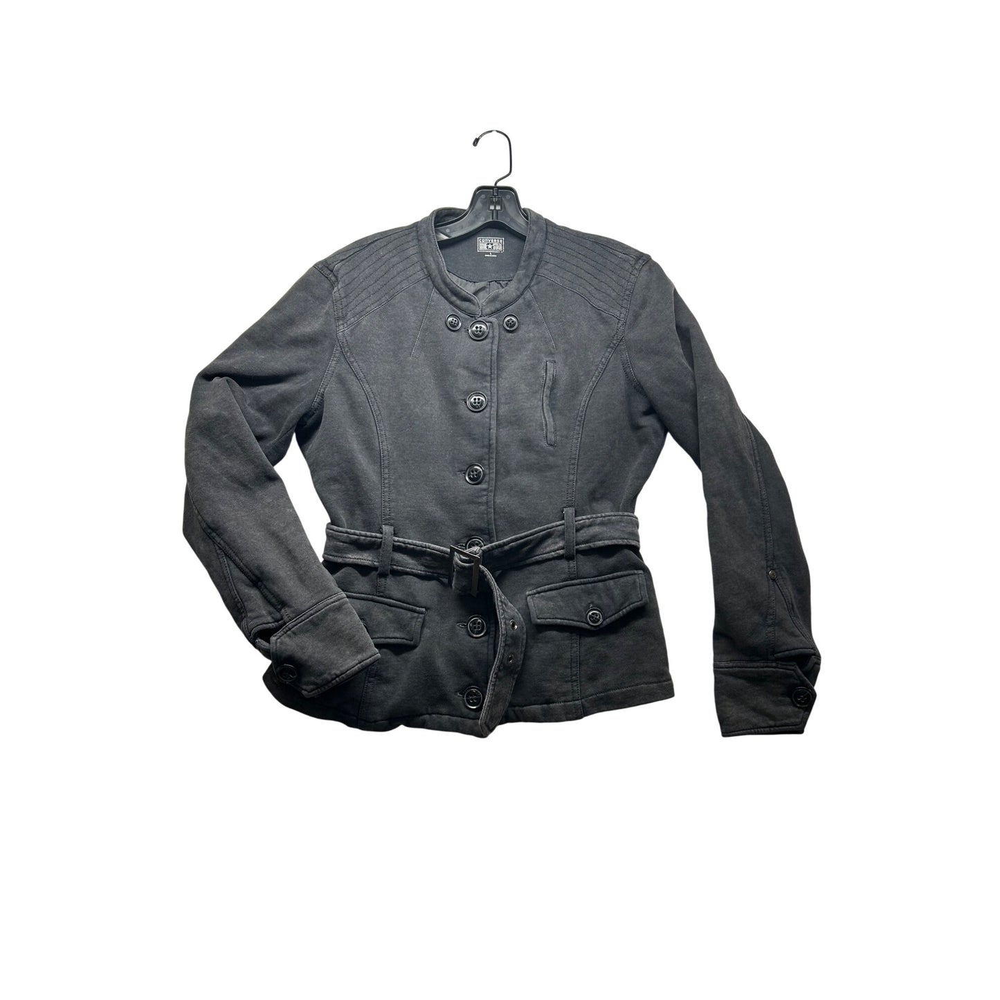 Converse One Star Womens Black Button-Up Belted Jacket #6371