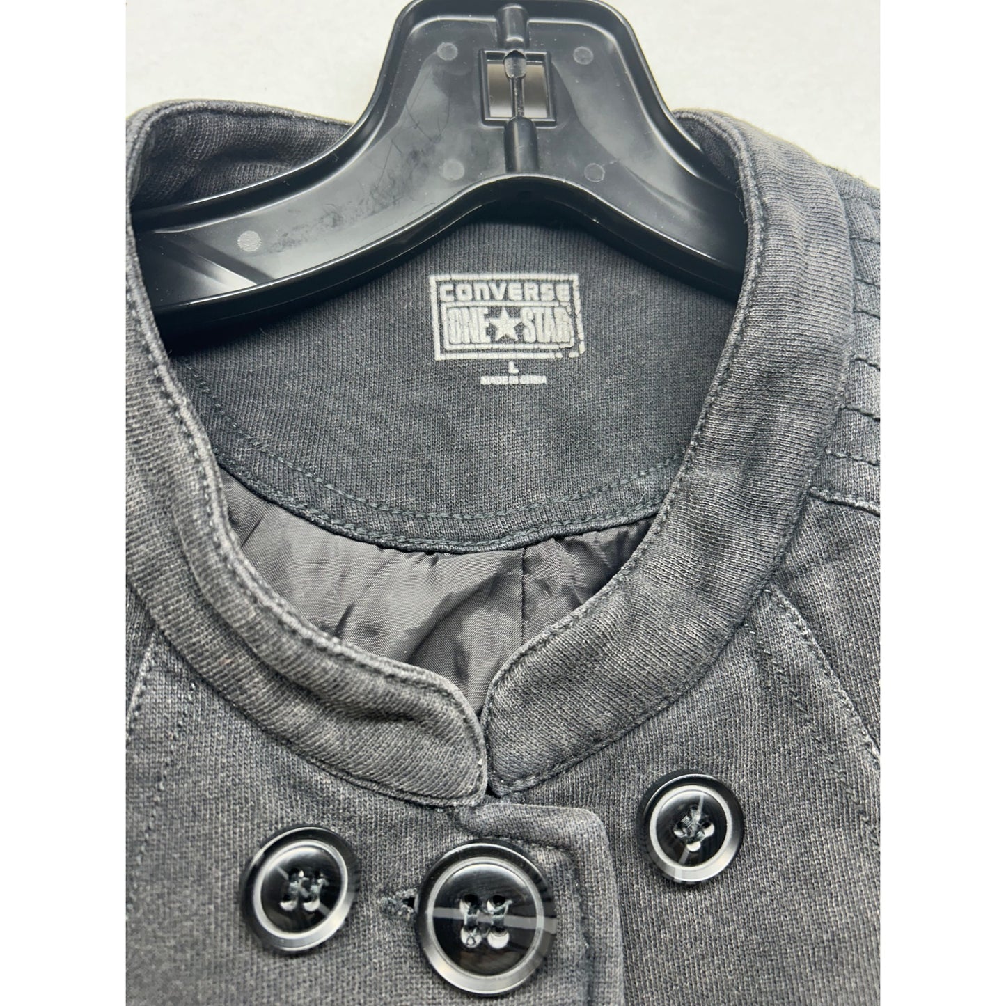 Converse One Star Womens Black Button-Up Belted Jacket #6371