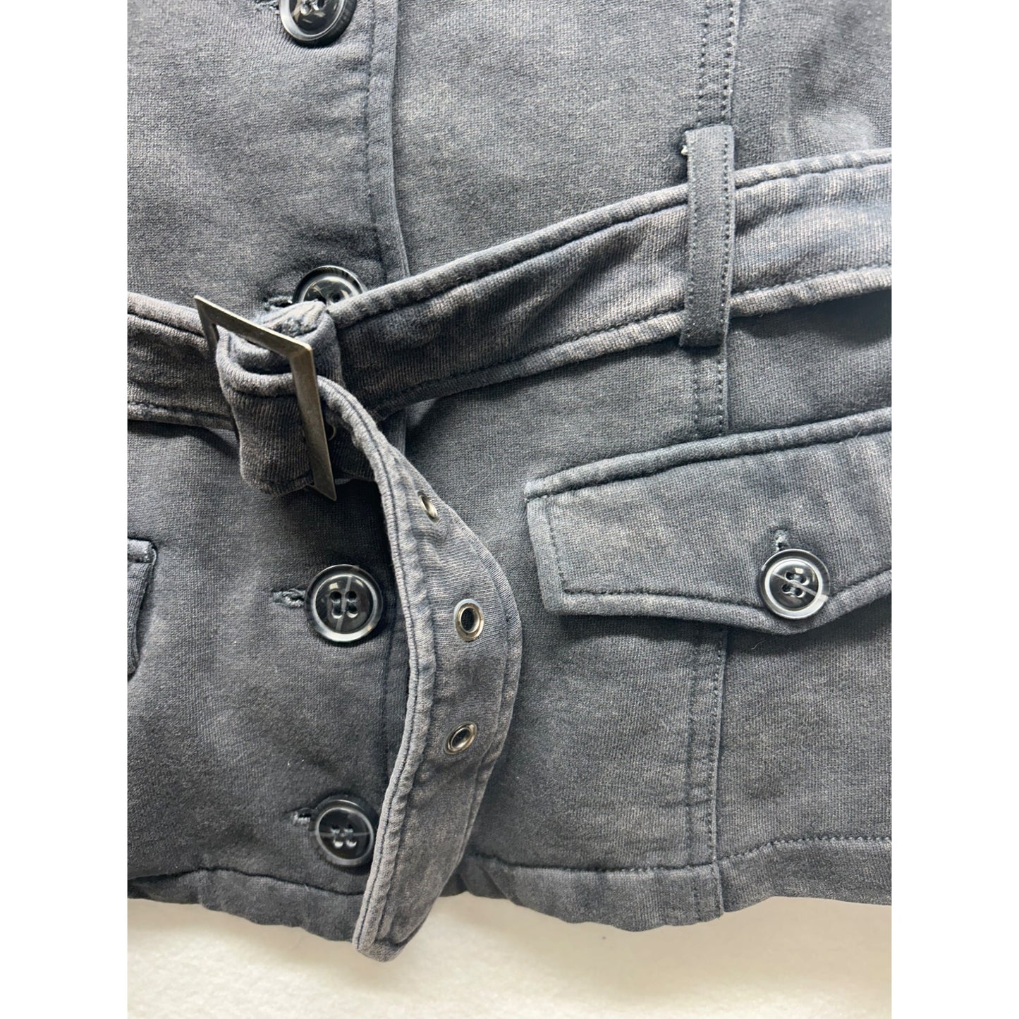 Converse One Star Womens Black Button-Up Belted Jacket #6371