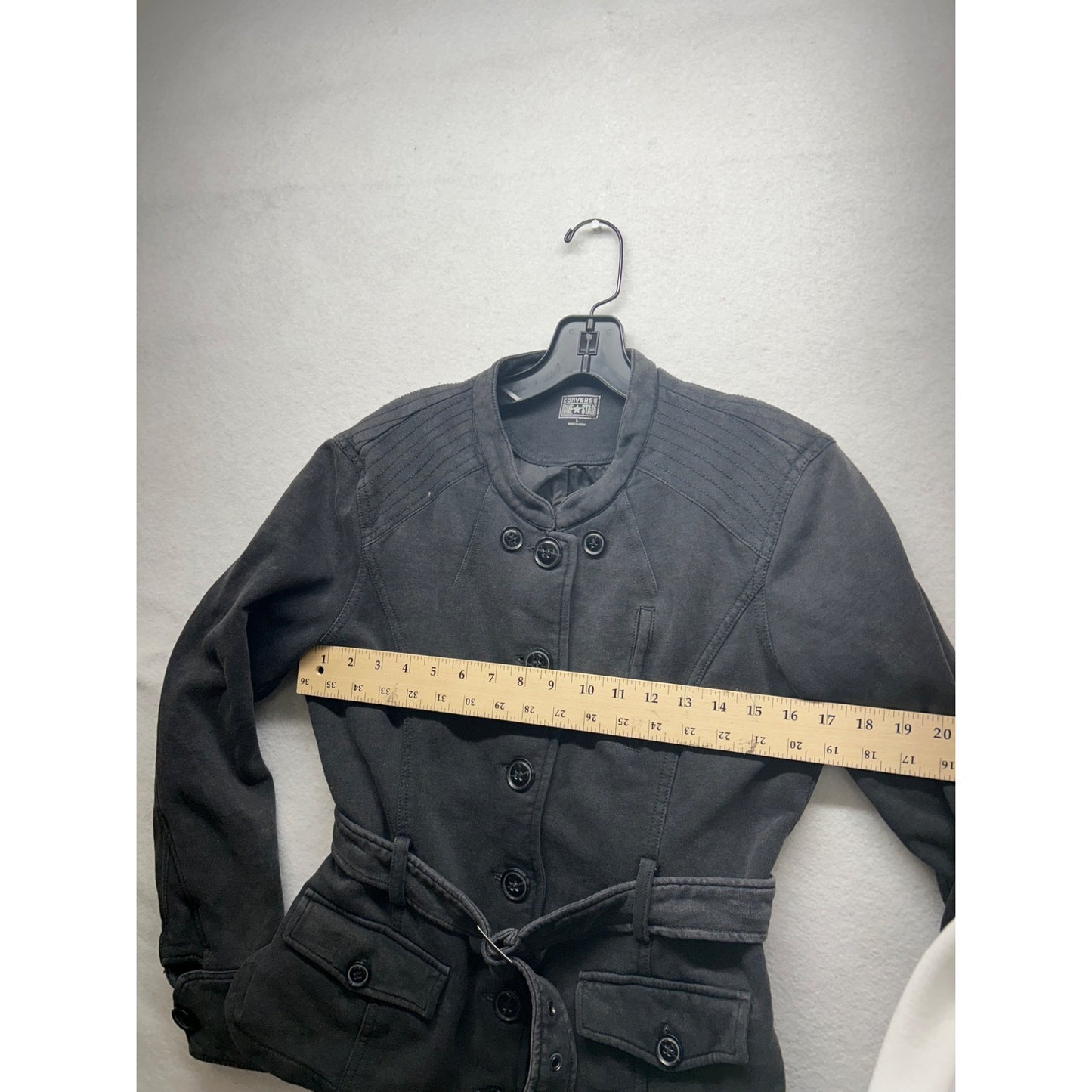 Converse One Star Womens Black Button-Up Belted Jacket #6371
