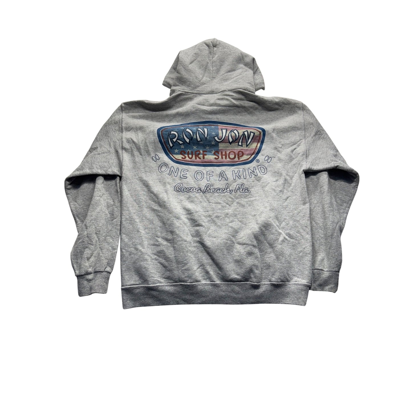 Ron Jon Surf Shop Gray Hoodie Sweatshirt Lg #7849