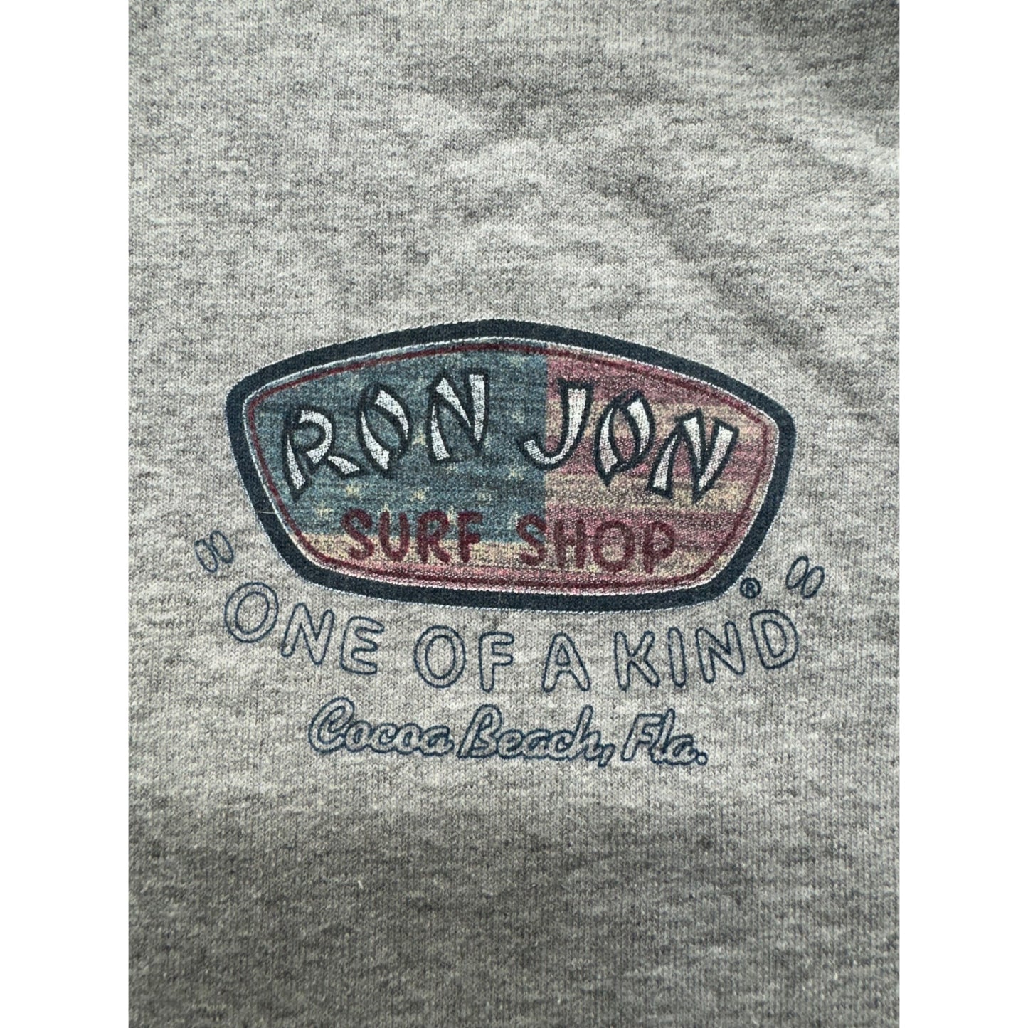 Ron Jon Surf Shop Gray Hoodie Sweatshirt Lg #7849