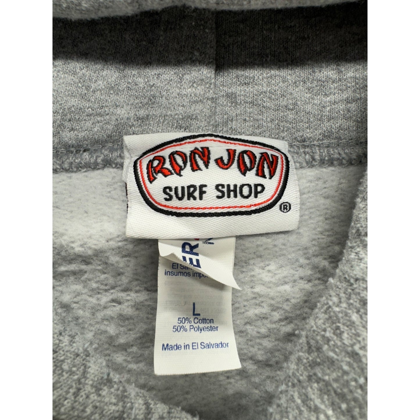 Ron Jon Surf Shop Gray Hoodie Sweatshirt Lg #7849