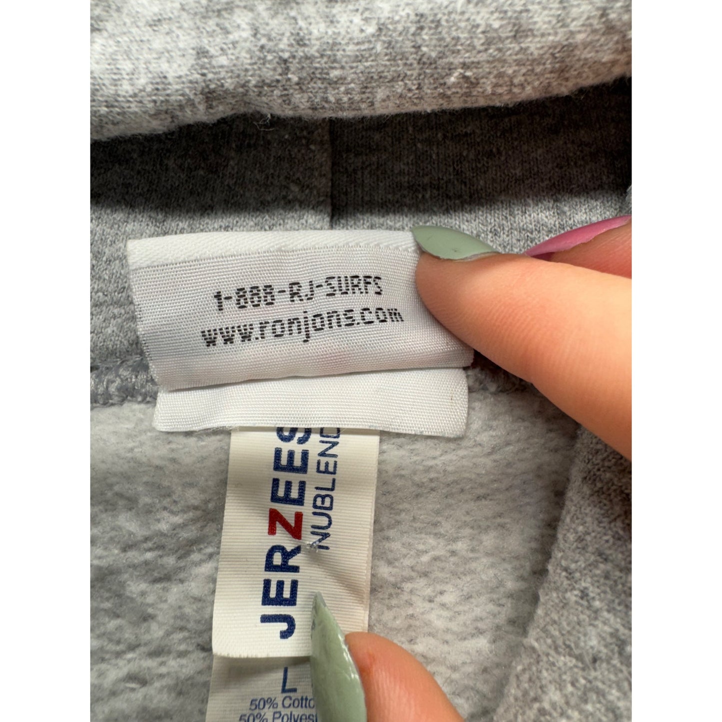 Ron Jon Surf Shop Gray Hoodie Sweatshirt Lg #7849