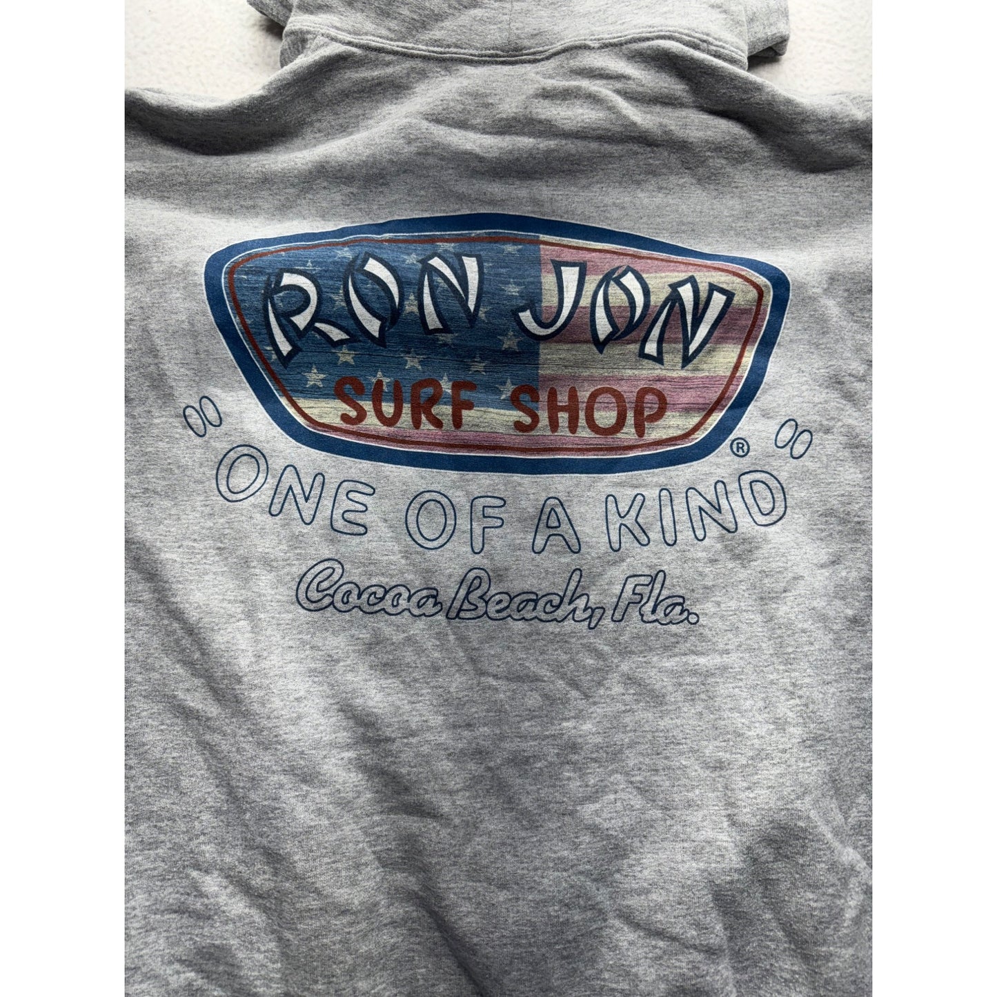 Ron Jon Surf Shop Gray Hoodie Sweatshirt Lg #7849