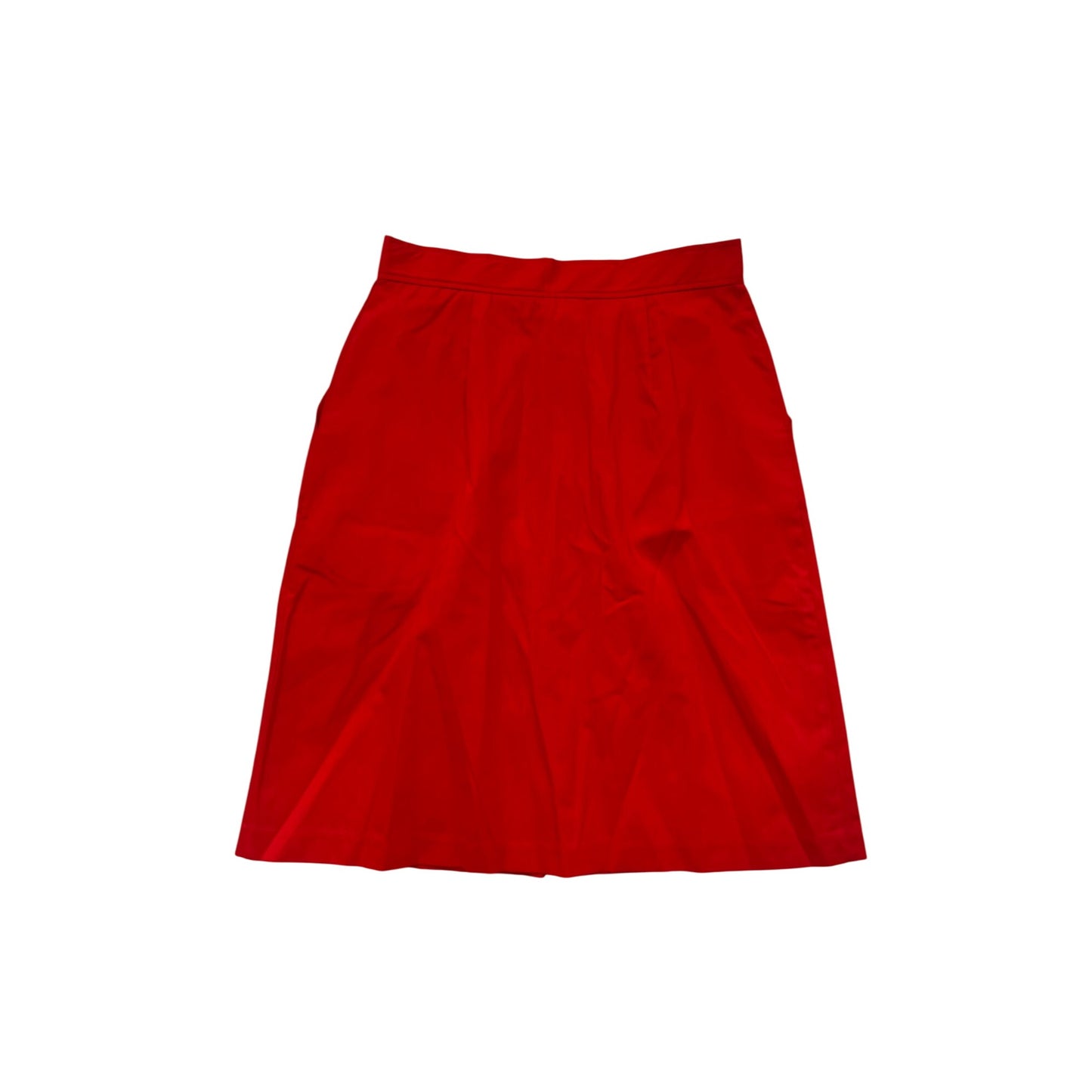 Vintage Sears Womens Red A-Line Skirt Size 9 Polyester & Cotton With Front Zipper Closure #6852