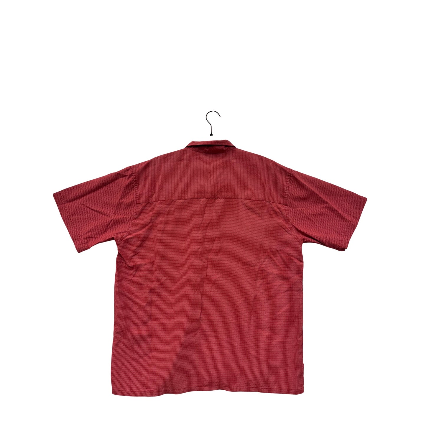 Men’s Large Vintage Pineapple Connection Red Short Sleeve Button-Up Shirt #6492