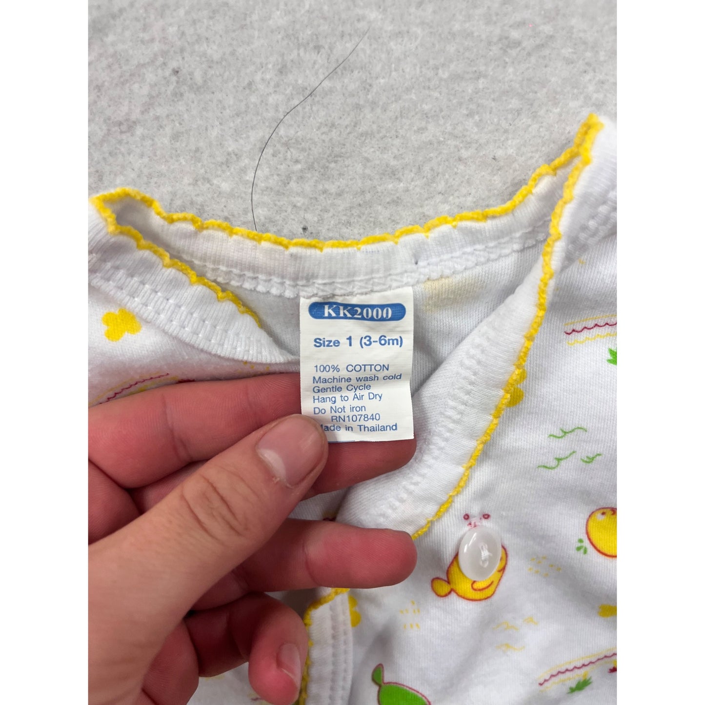 3-6M Baby Wrap With Yellow & Green Duck Print #8178