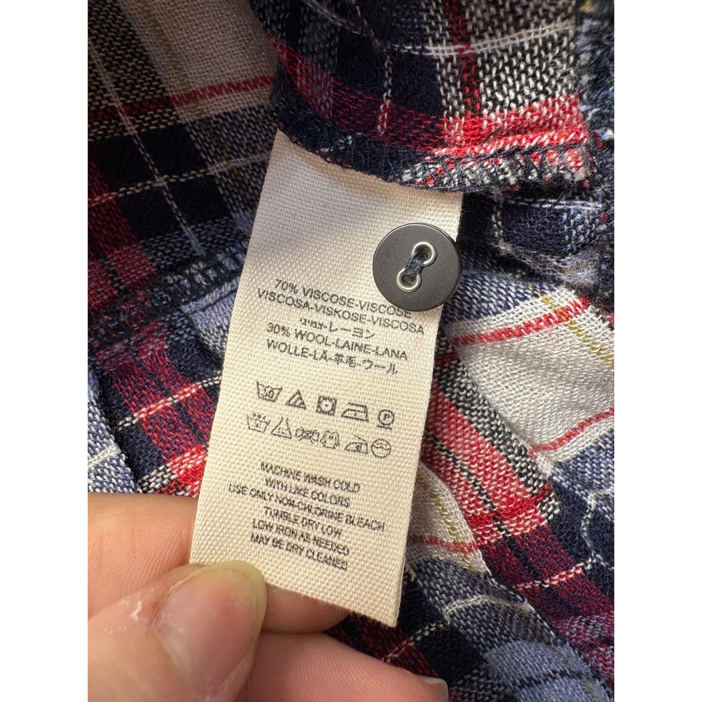 Free People Plaid Ruffle Button-Up Shirt #7582
