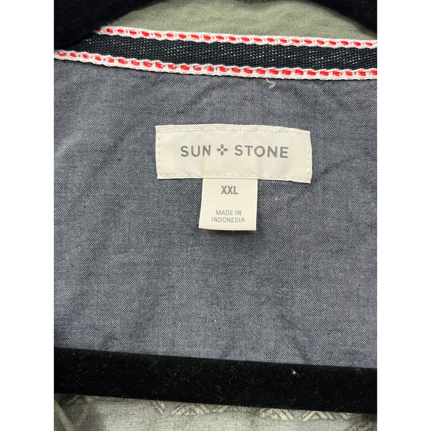Men’s Sun + Stone XXL Tropical Green Short Sleeve Button-Up Shirt #6071