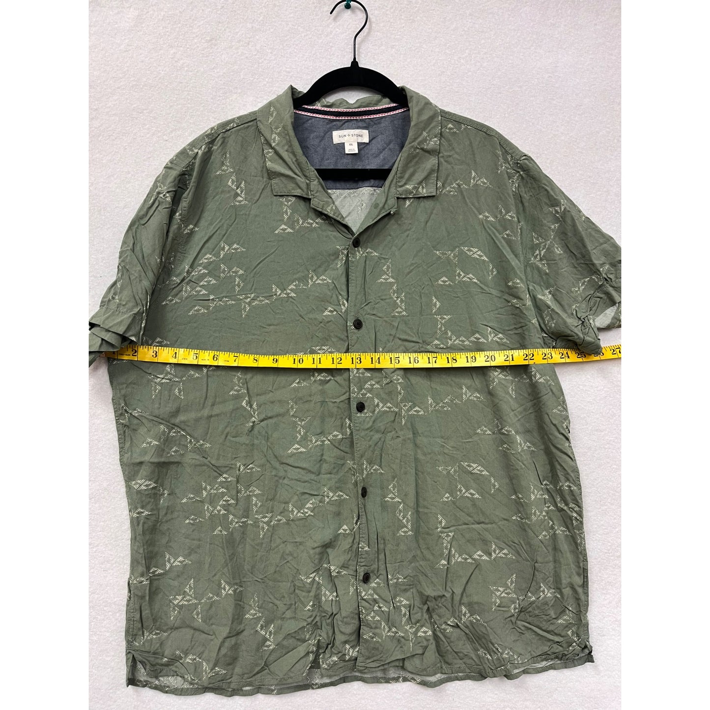Men’s Sun + Stone XXL Tropical Green Short Sleeve Button-Up Shirt #6071