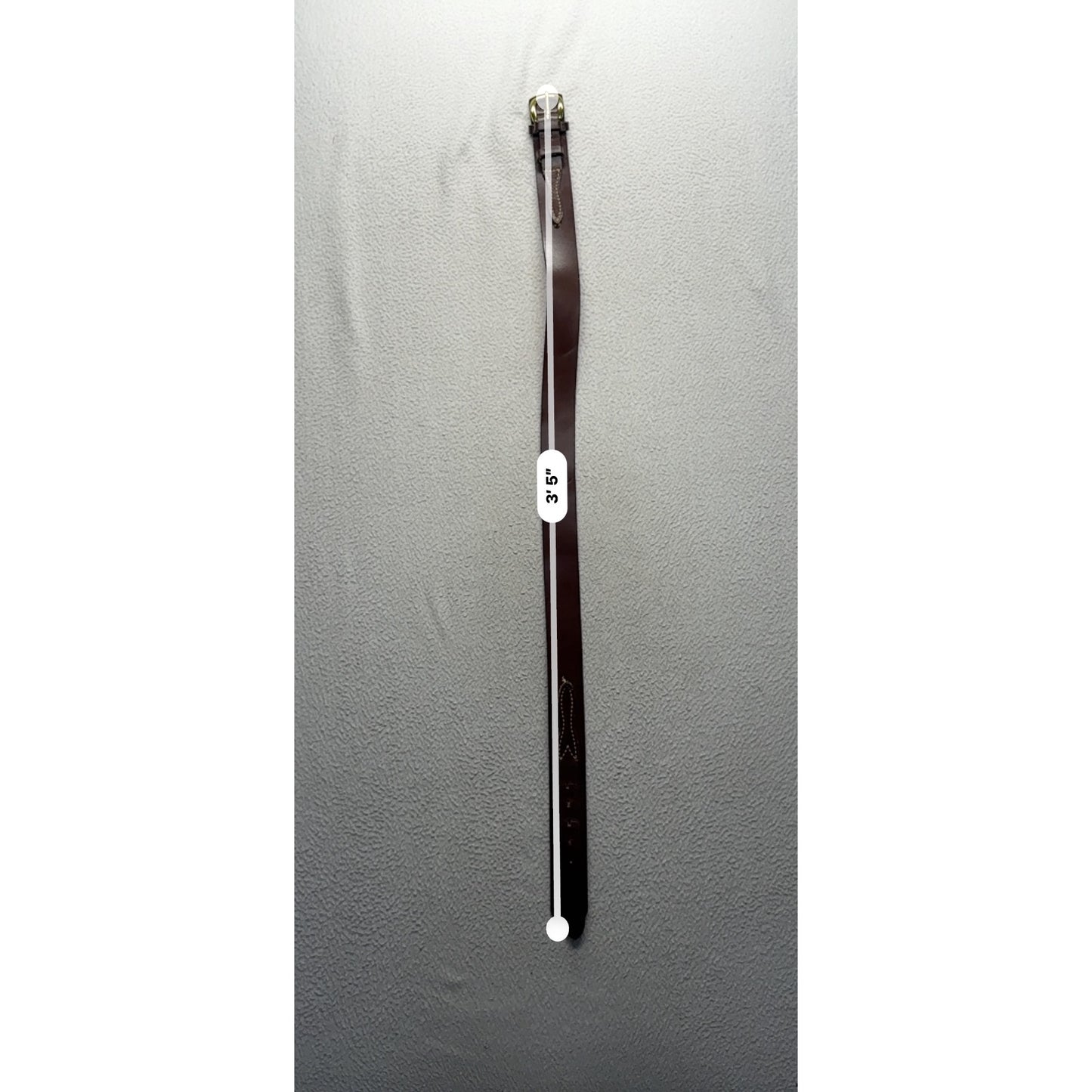 Brown Leather Belt With Brass Buckle - Top Grain Cowhide Made In USA 91B