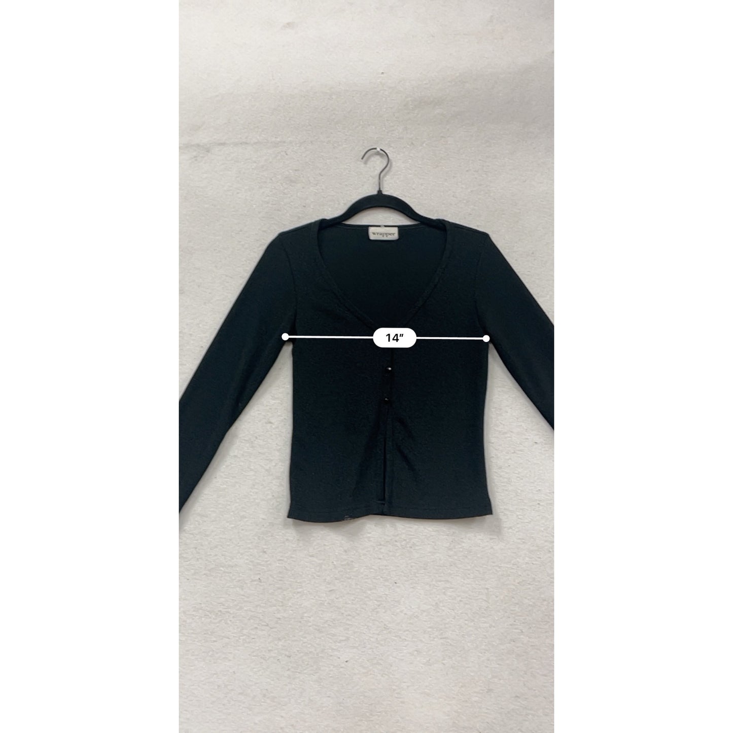 Wrapper Black Long Sleeve V-Neck Cardigan #348A