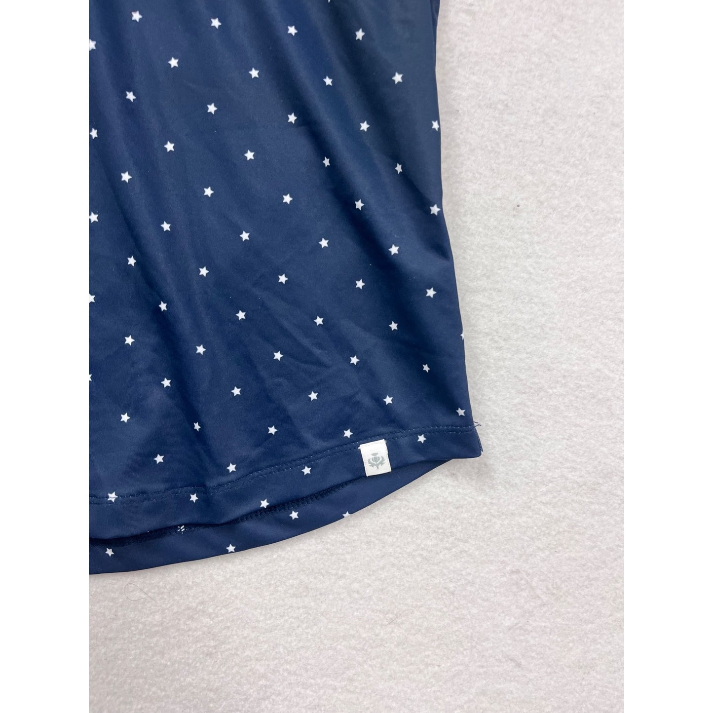Lady Hagen Womens Sleeveless Navy Star Print Polo Shirt S #6868
