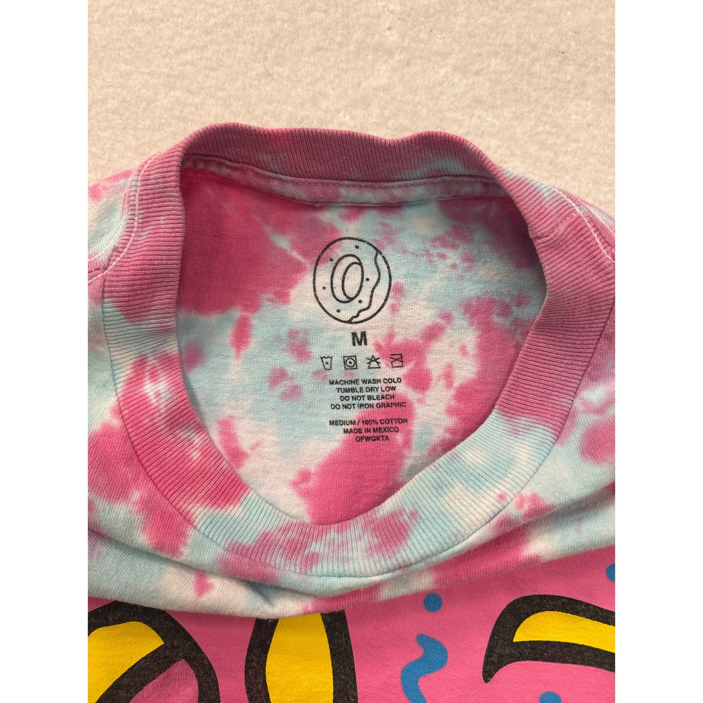 Odd Future Tie-Dye T-Shirt Pink & Blue Cotton Medium #6988