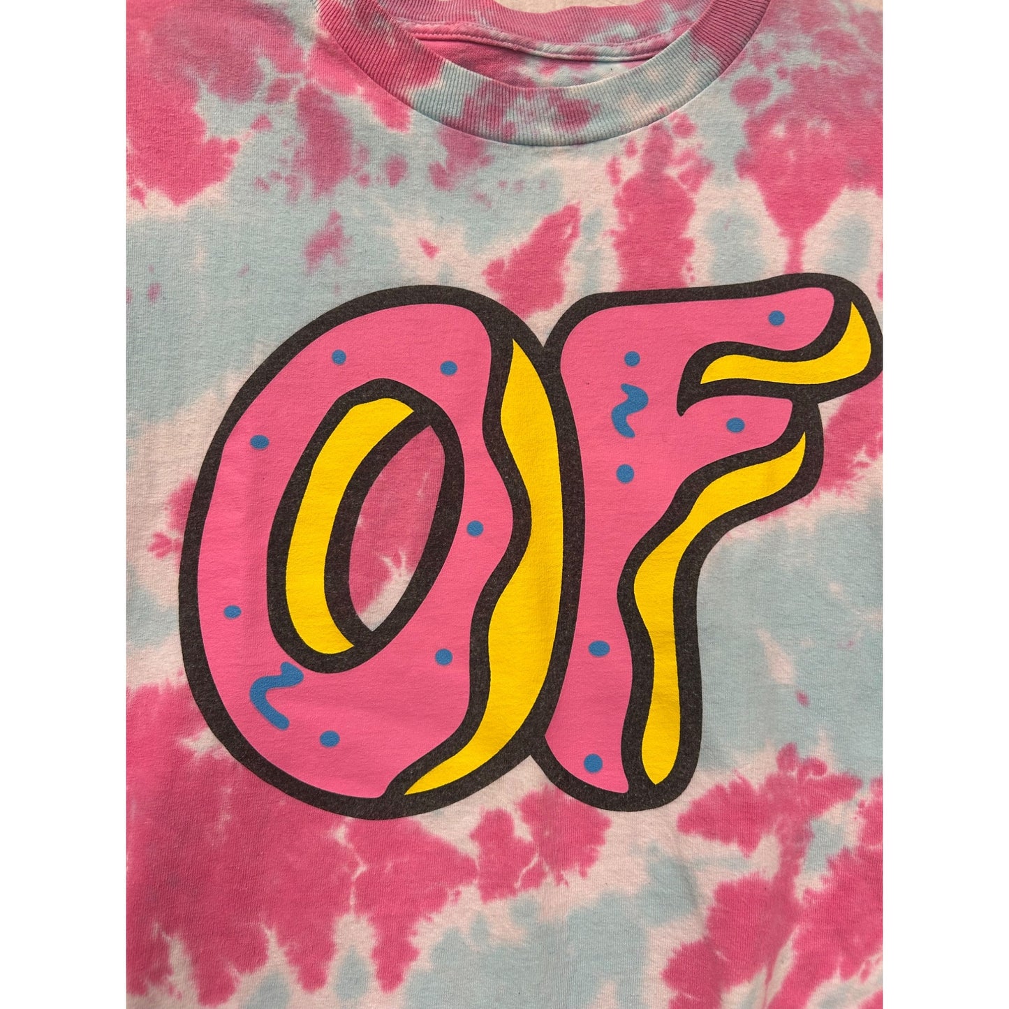 Odd Future Tie-Dye T-Shirt Pink & Blue Cotton Medium #6988