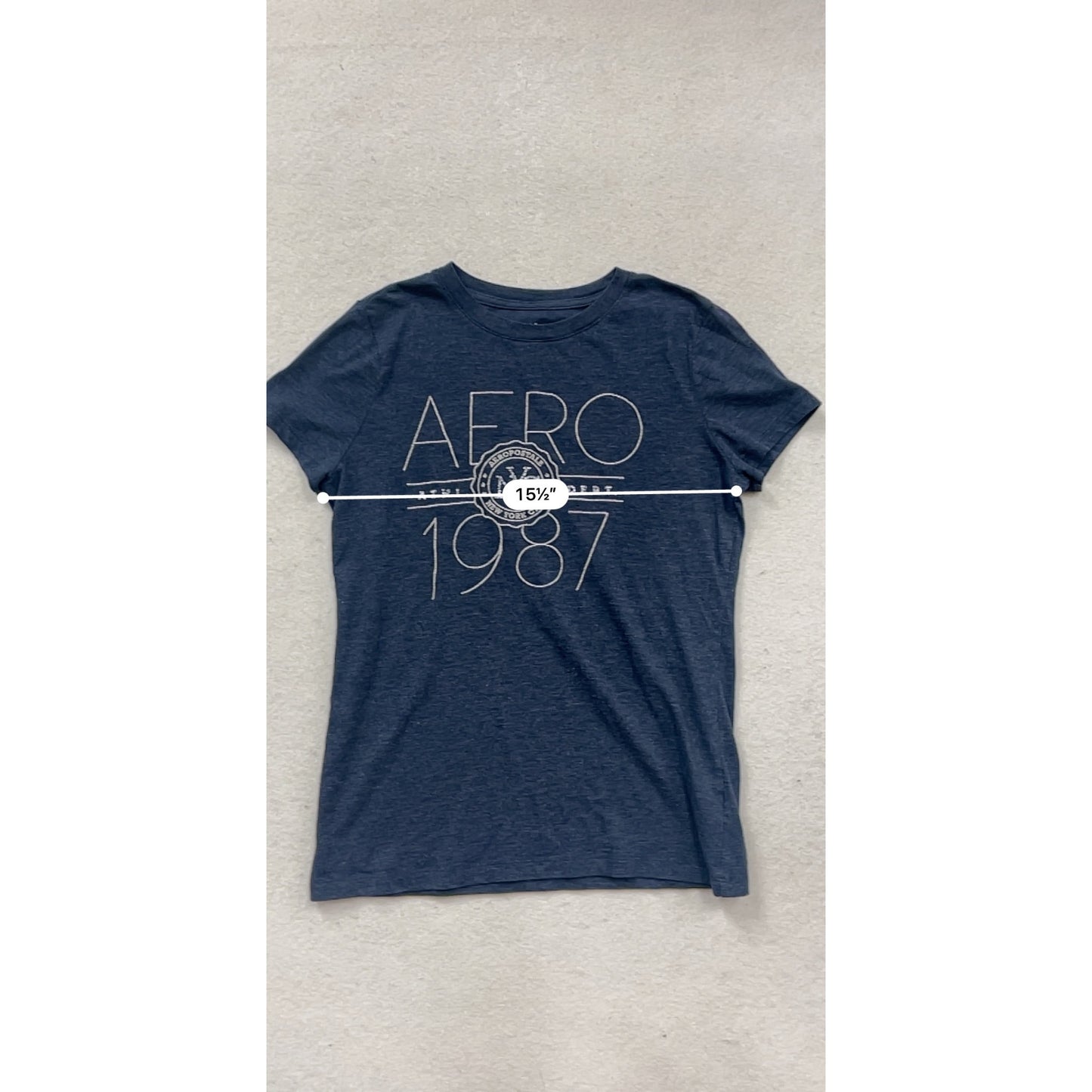 Aeropostale Aero 1987 Navy Blue Graphic Tee #445A