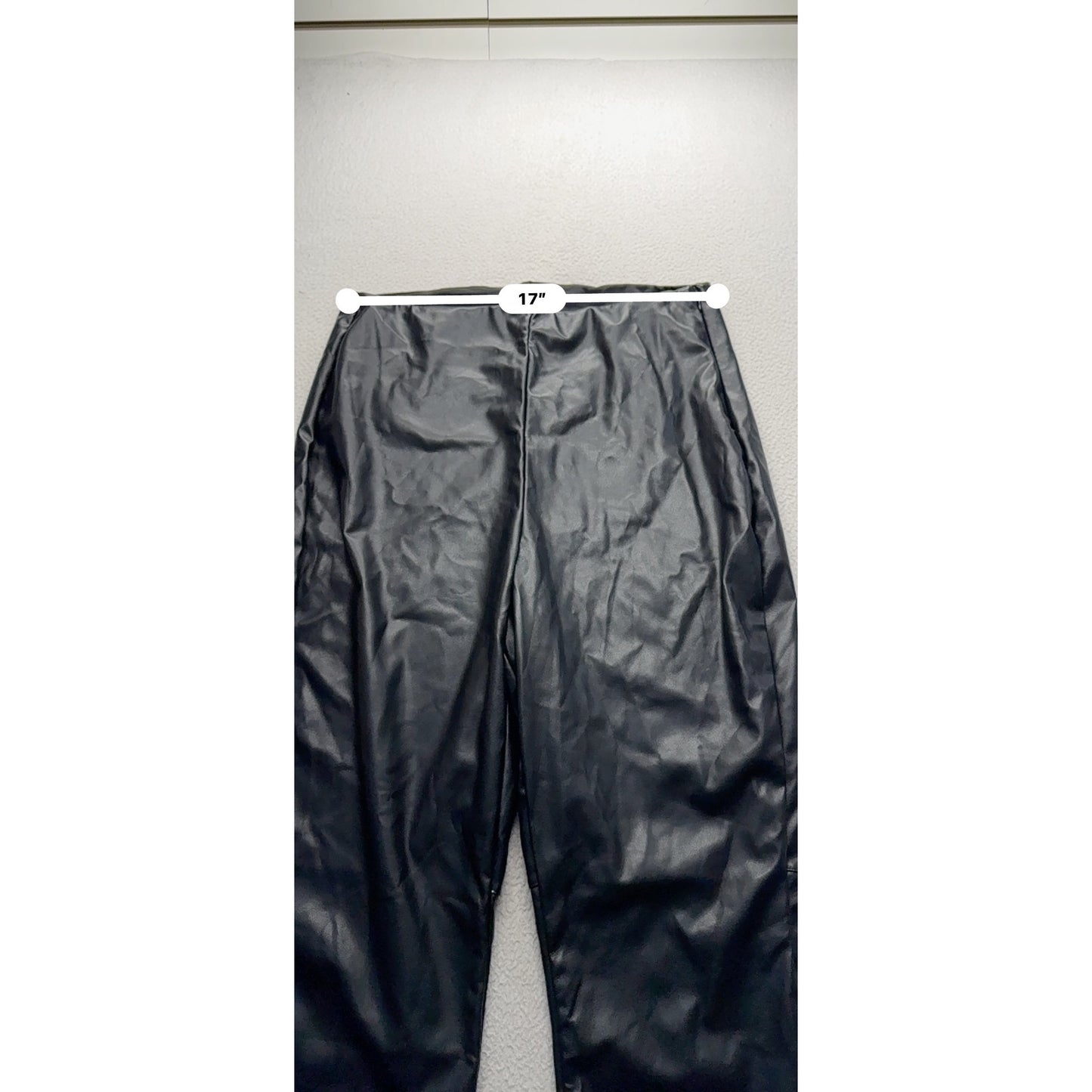Fabletics 2X Black Faux Leather HighRise Pants Stretchy/Comfortable 452B