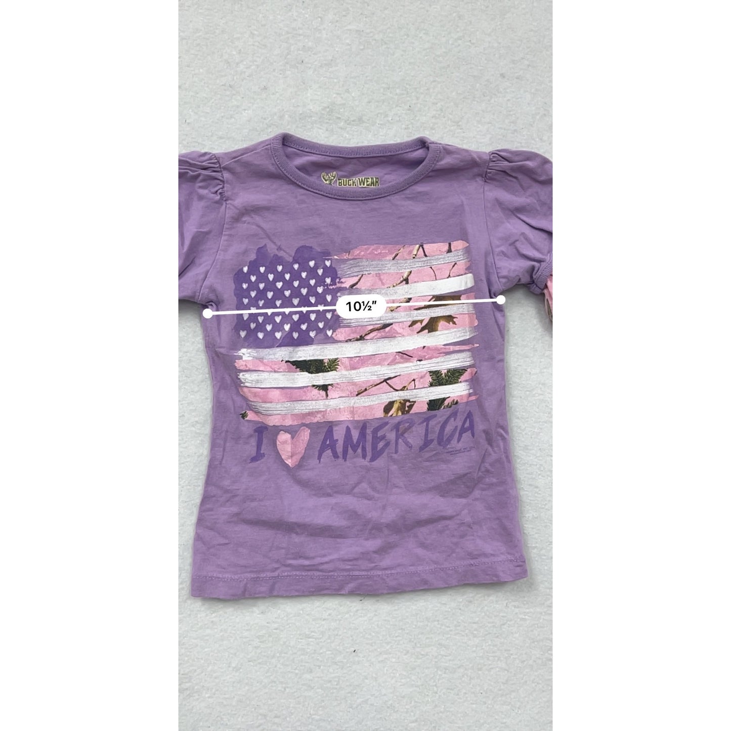 Buck Wear XS 2-4 Purple "I Love America" Long Sleeve T-Shirt #8630