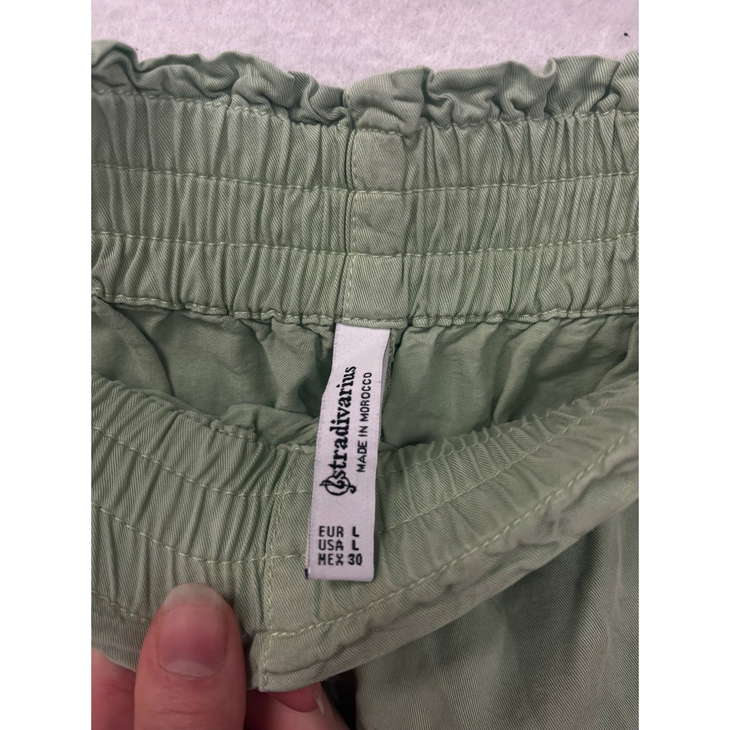 Women’s Stradivarius Green Elastic Waist Trousers #2949