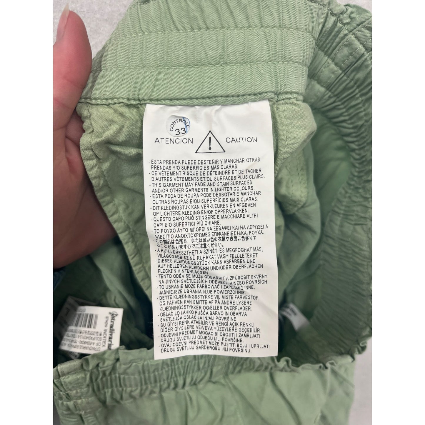Women’s Stradivarius Green Elastic Waist Trousers #2949