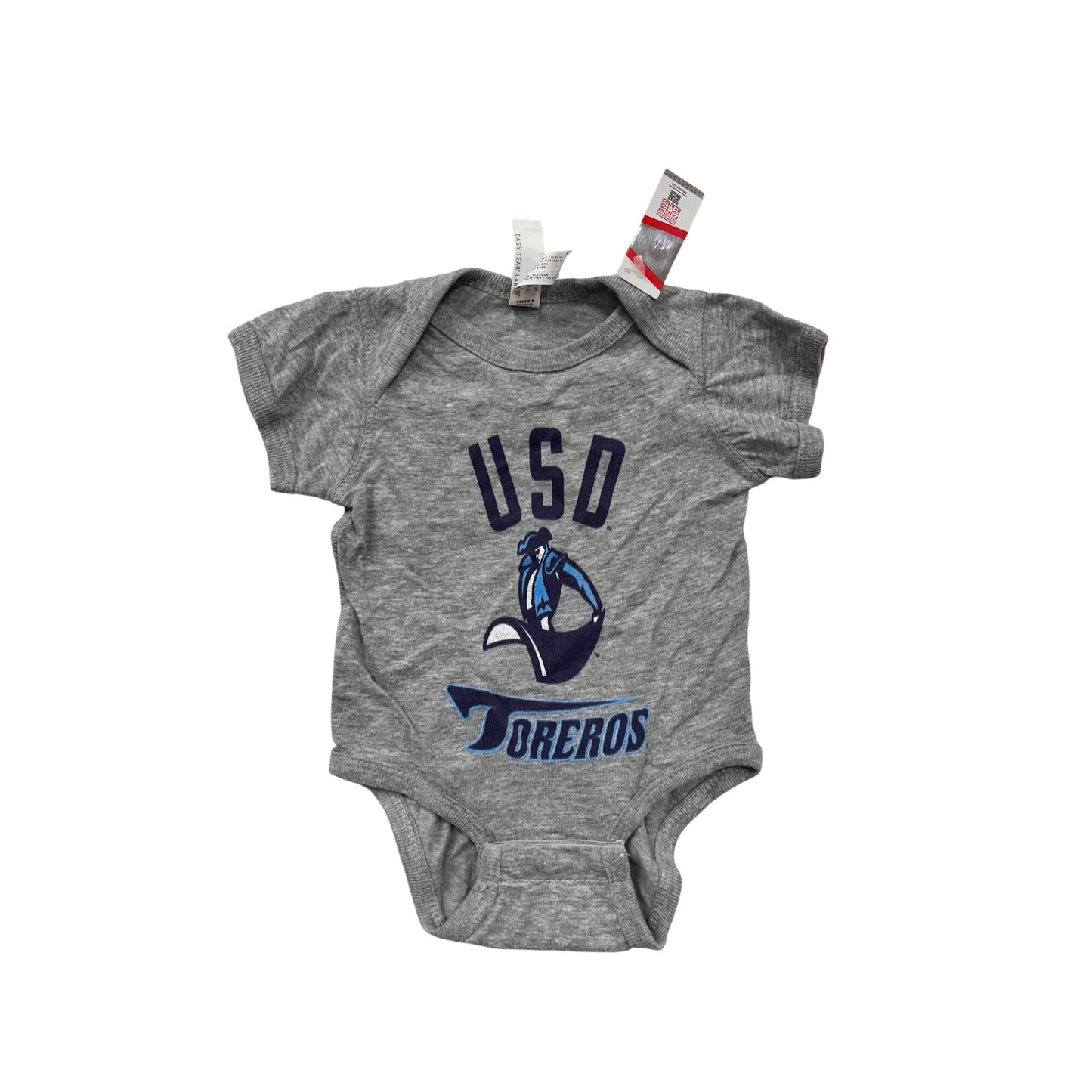 USD Toreros Baby One Piece Gray Short Sleeve #6107