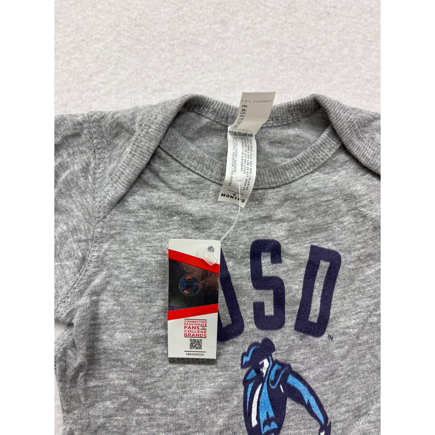 USD Toreros Baby One Piece Gray Short Sleeve #6107