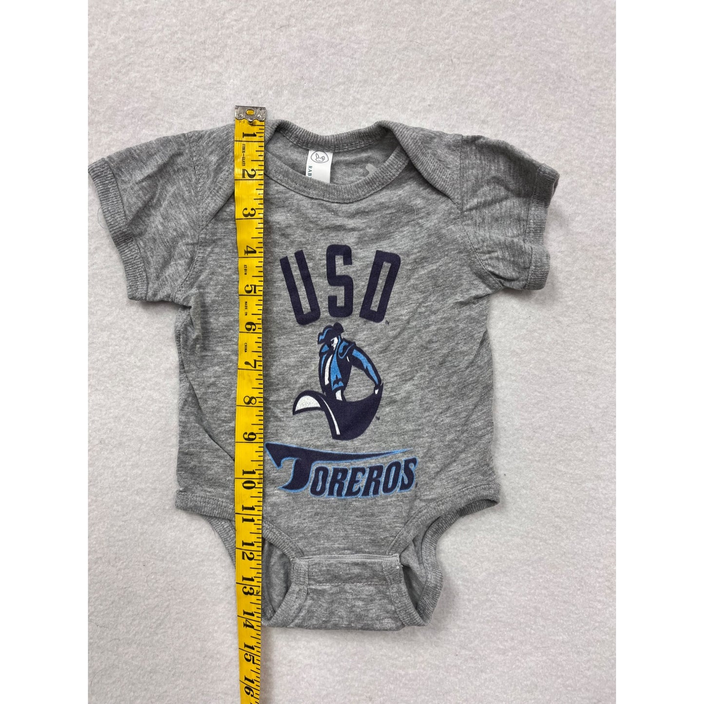 USD Toreros Baby One Piece Gray Short Sleeve #6107