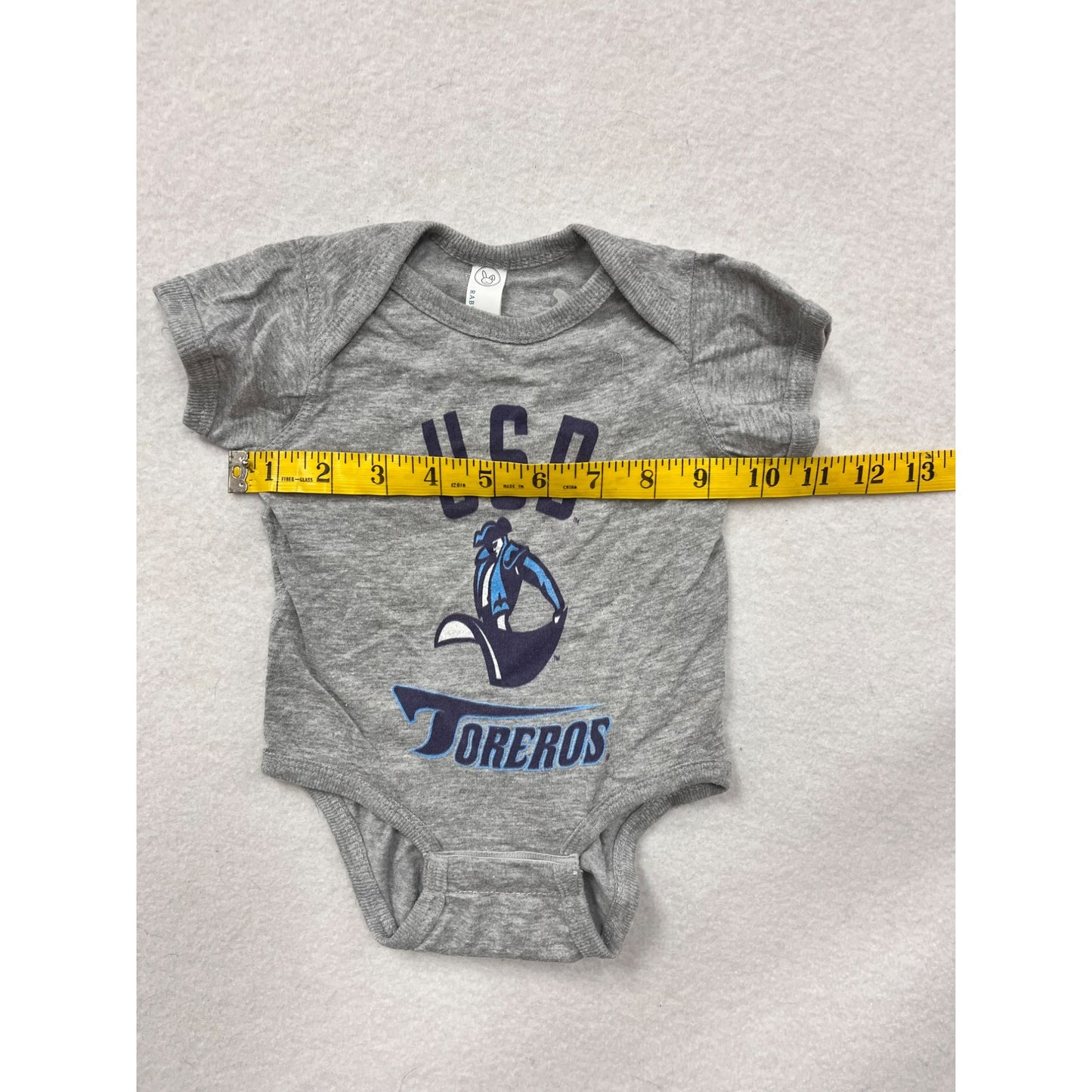 USD Toreros Baby One Piece Gray Short Sleeve #6107