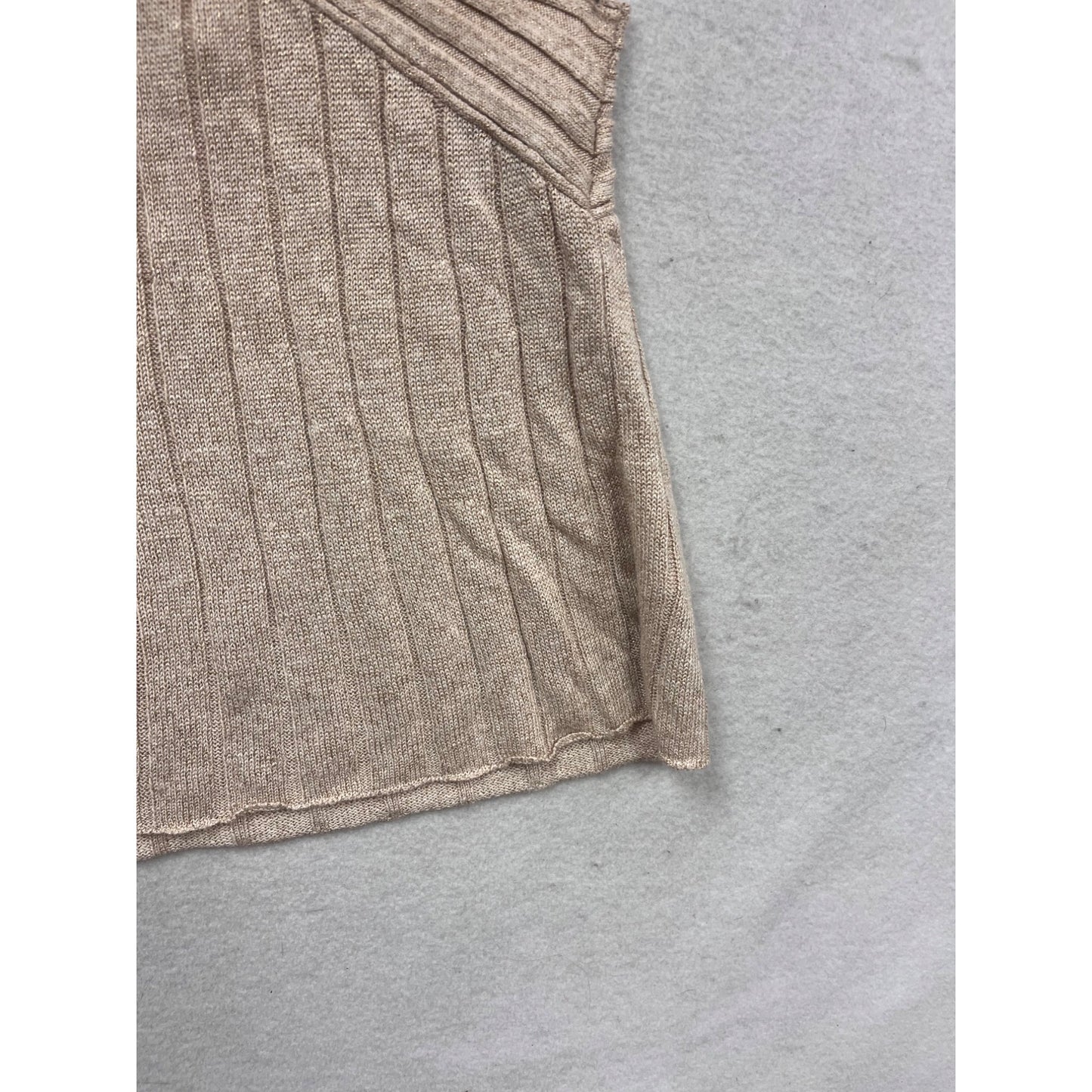 Moth Beige Knit Sleeveless Top M #812A