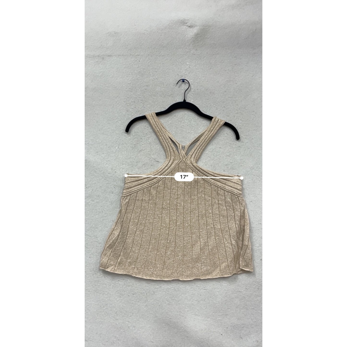 Moth Beige Knit Sleeveless Top M #812A