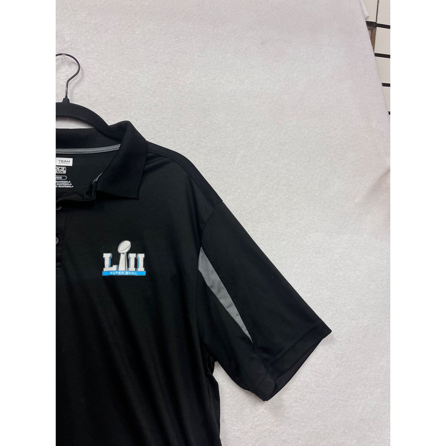 NFL Team Apparel Super Bowl LII Polo Shirt Black/Gray L #373A