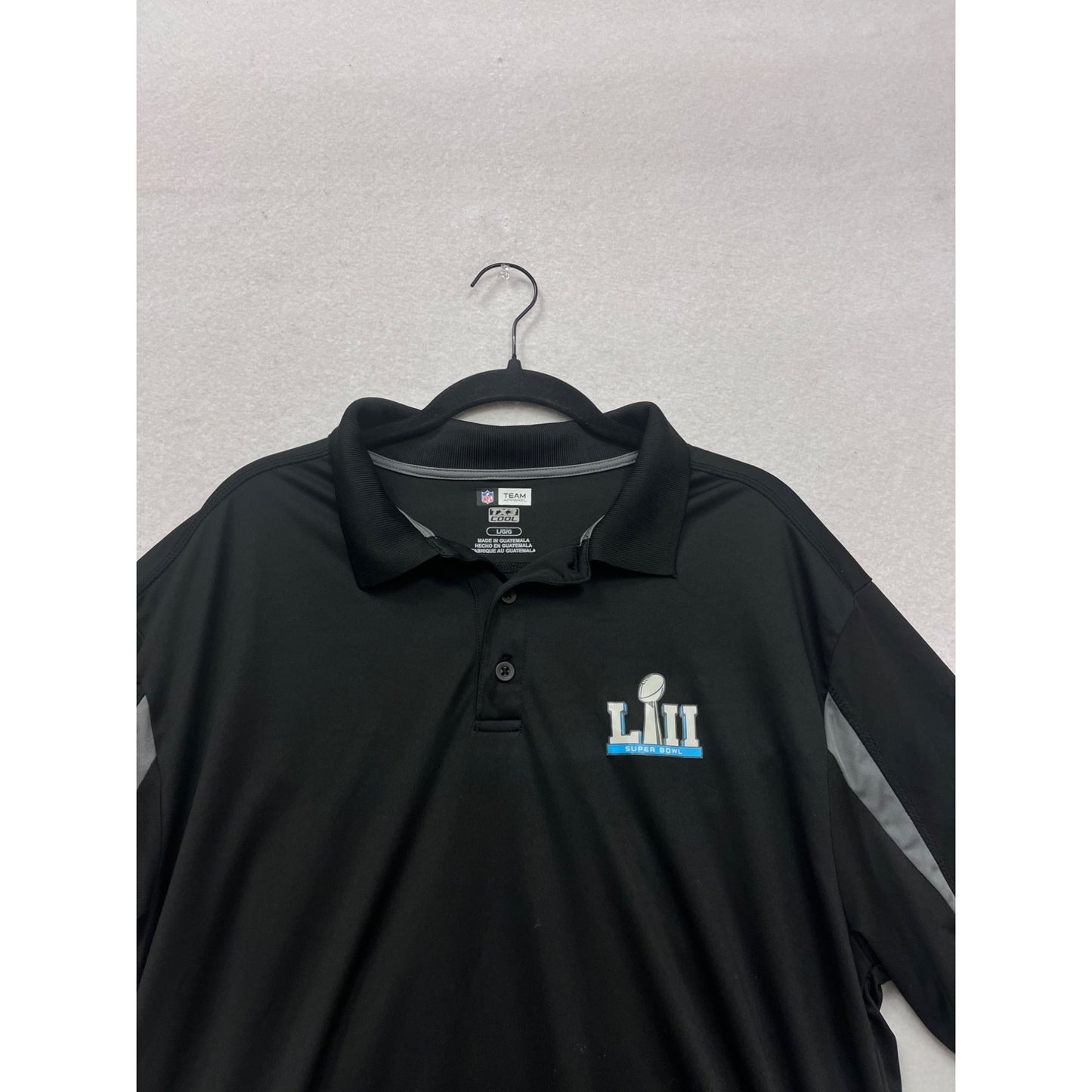 NFL Team Apparel Super Bowl LII Polo Shirt Black/Gray L #373A