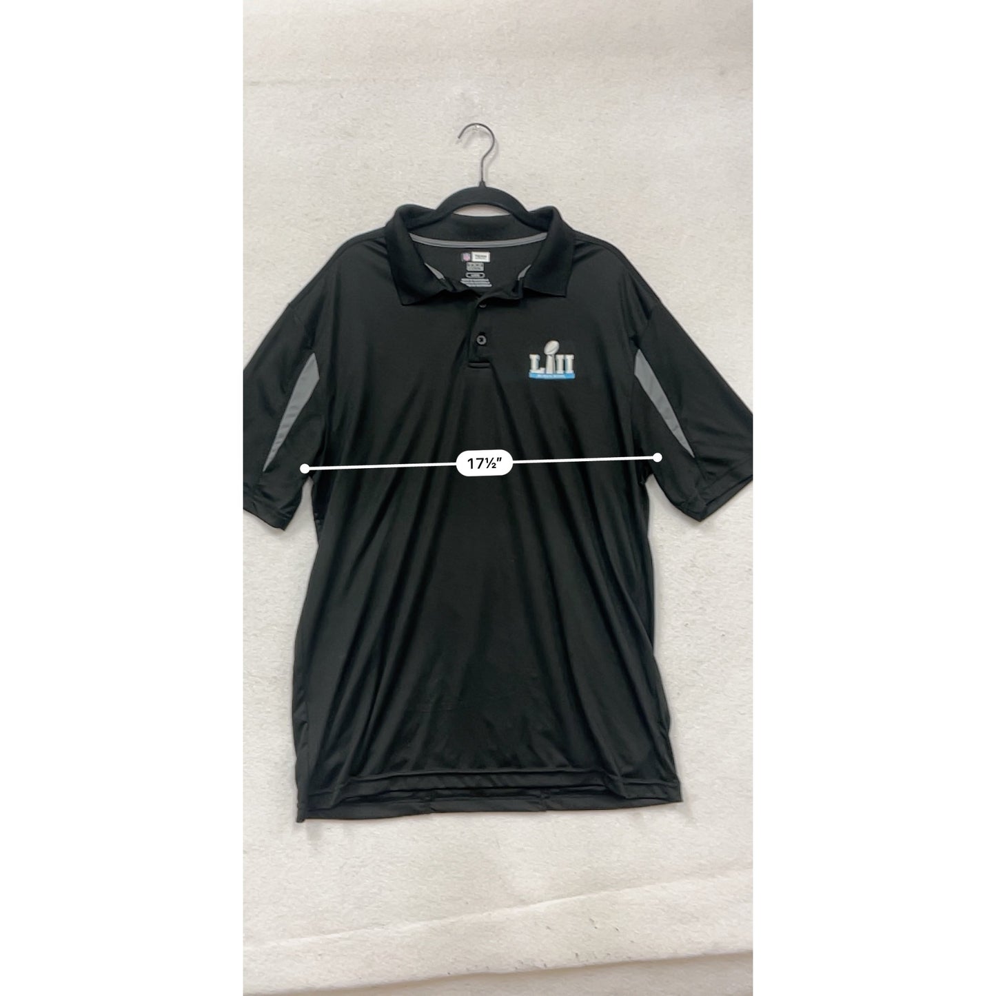 NFL Team Apparel Super Bowl LII Polo Shirt Black/Gray L #373A