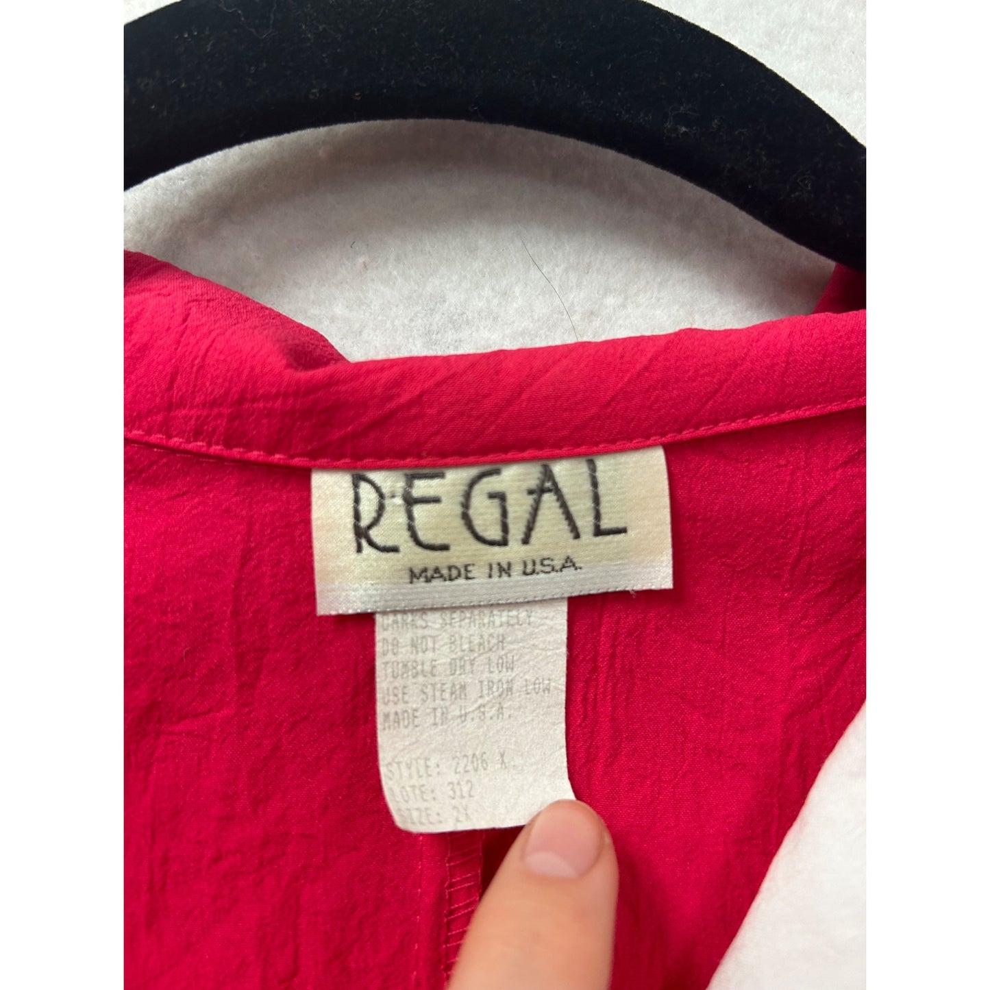 Vintage Regal Womens 80s Pink & White Geometric Print Top #6987