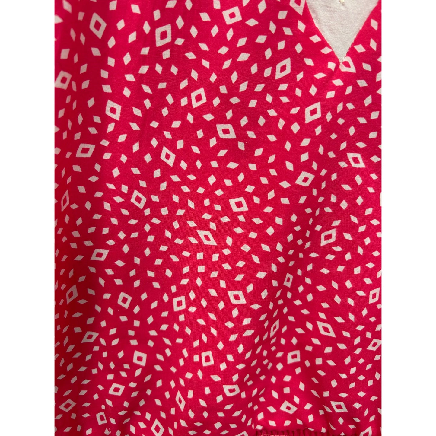 Vintage Regal Womens 80s Pink & White Geometric Print Top #6987