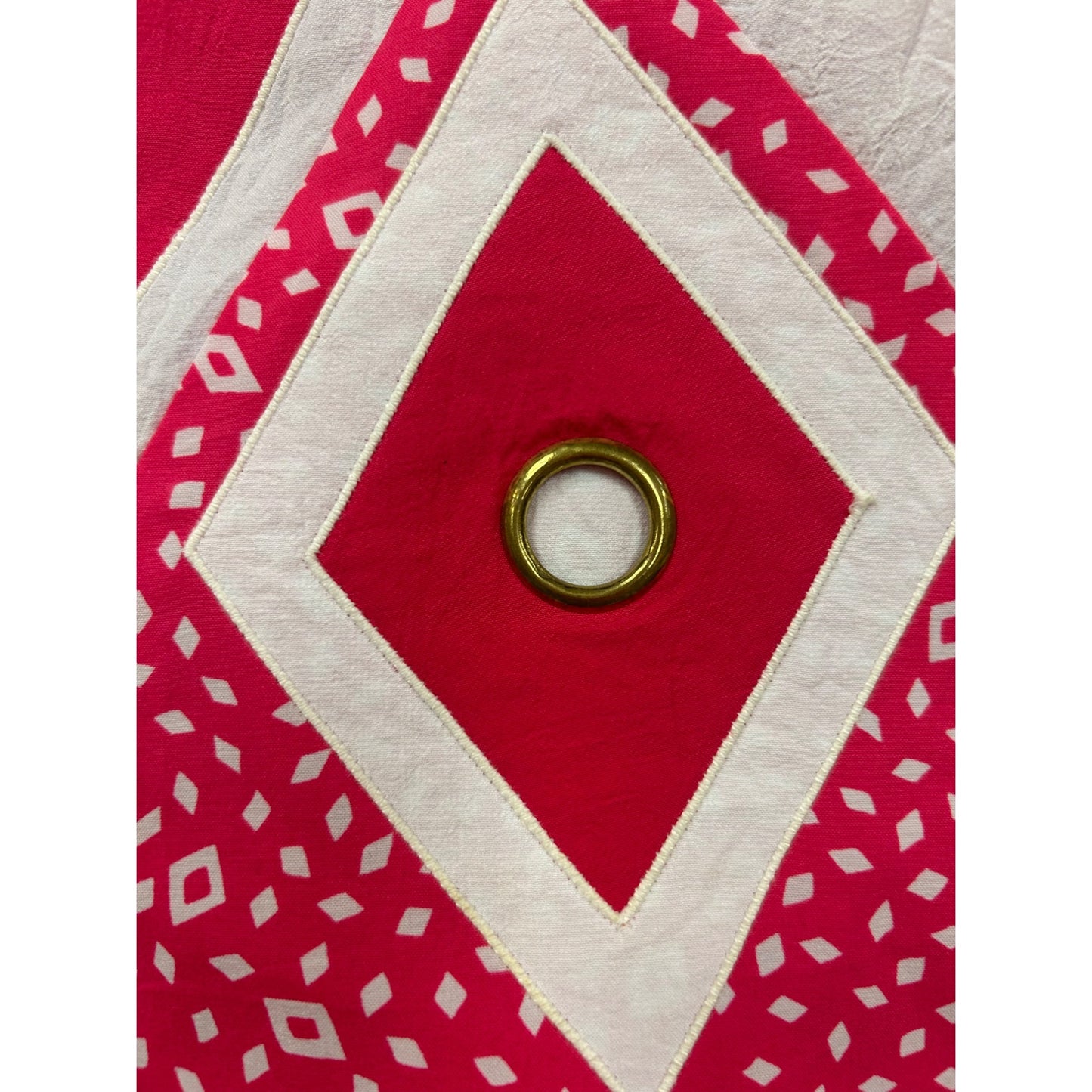 Vintage Regal Womens 80s Pink & White Geometric Print Top #6987