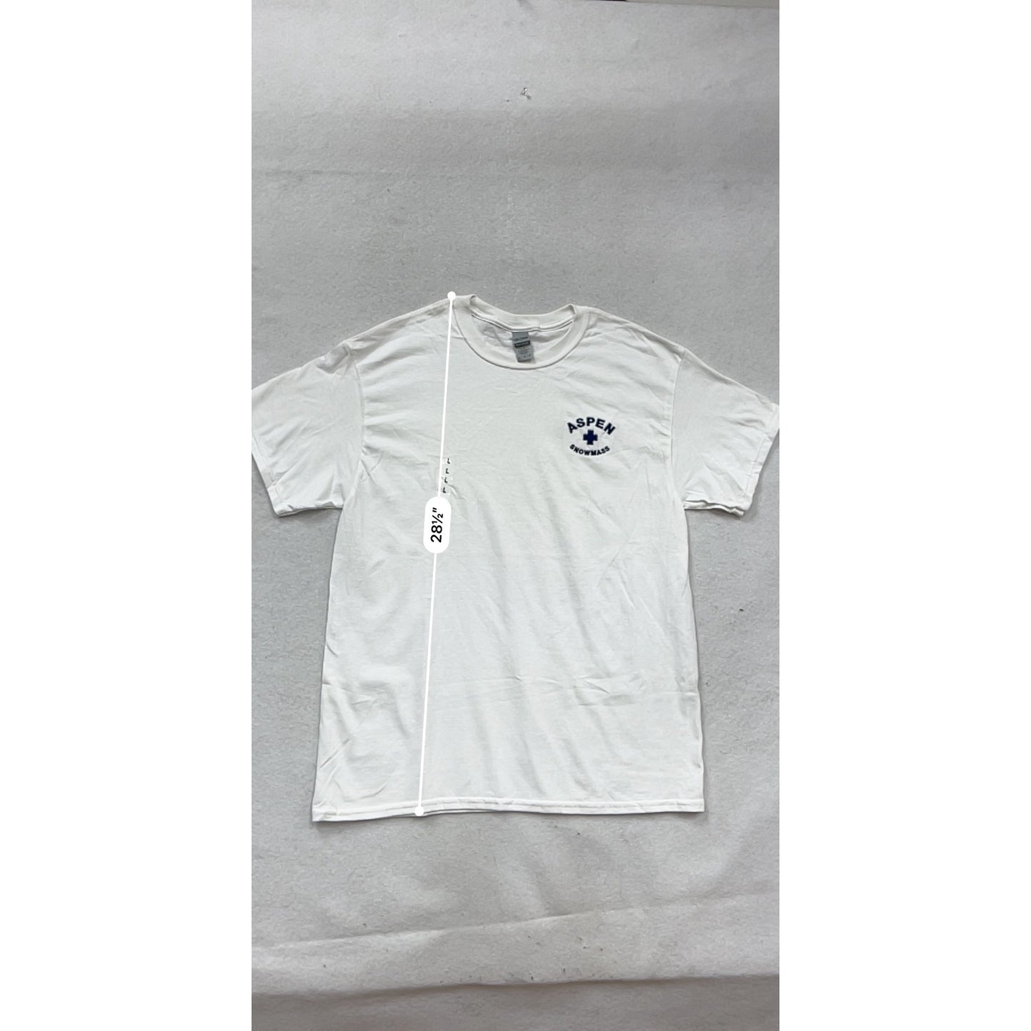 Aspen Snowmass Gildan Heavy Cotton White T-Shirt L #393A