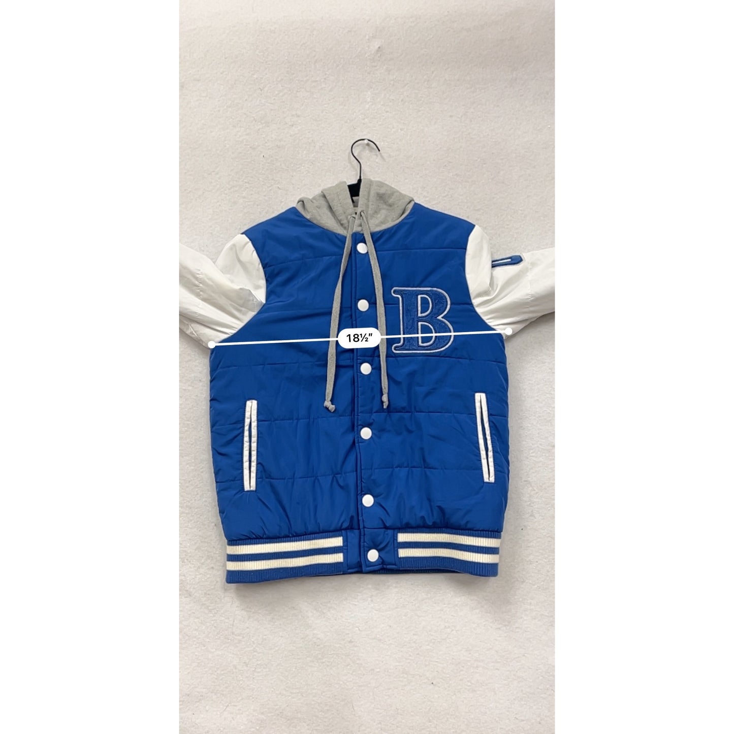 Love Tree Womens Blue & White Varsity Jacket #8418
