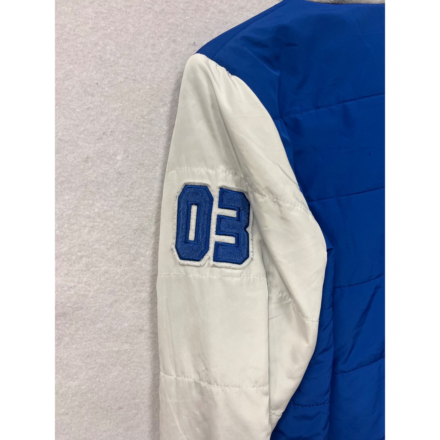 Love Tree Womens Blue & White Varsity Jacket #8418