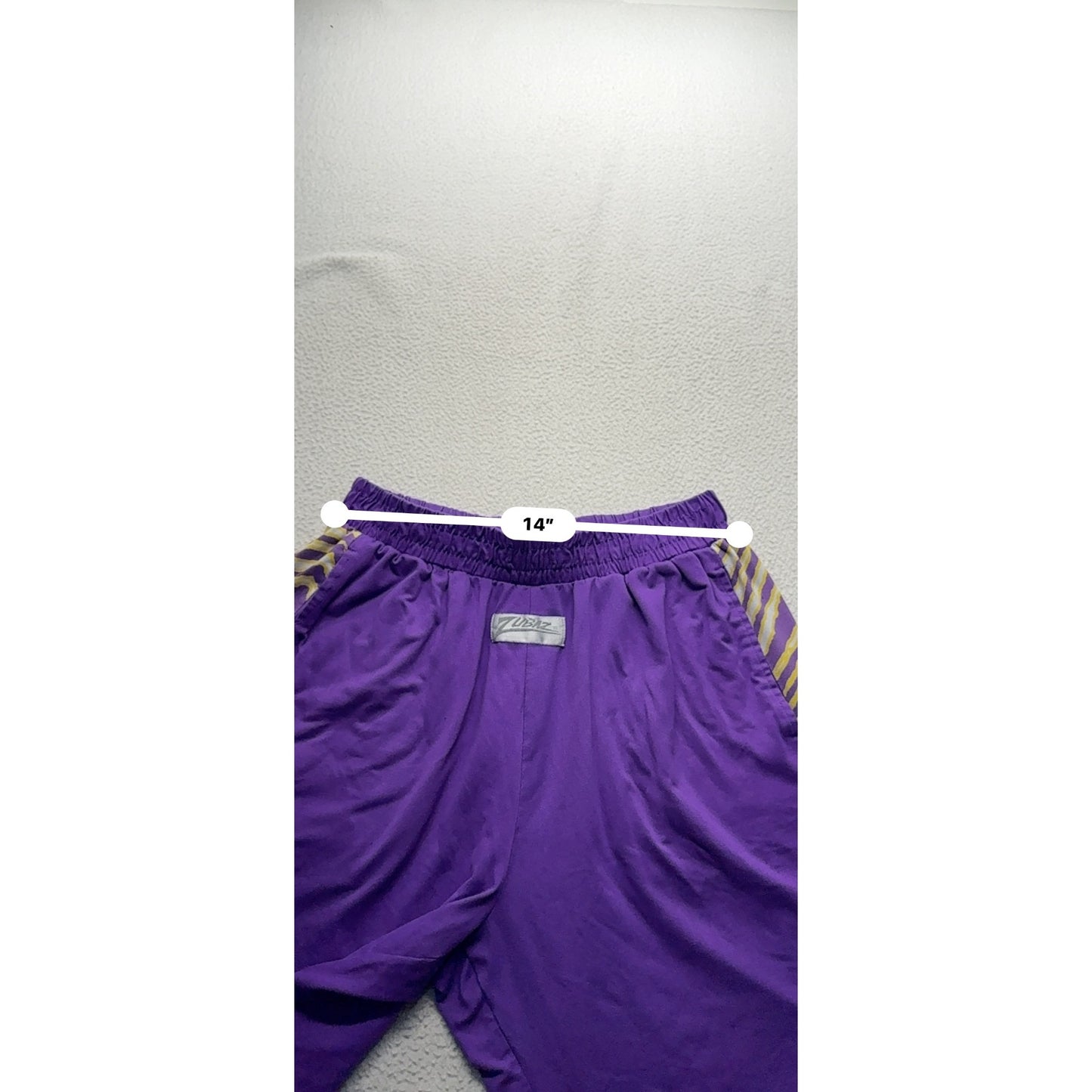 Purple Zubaz NFL Vikings Team Athletic Shorts With Zebra Side Panels #9551
