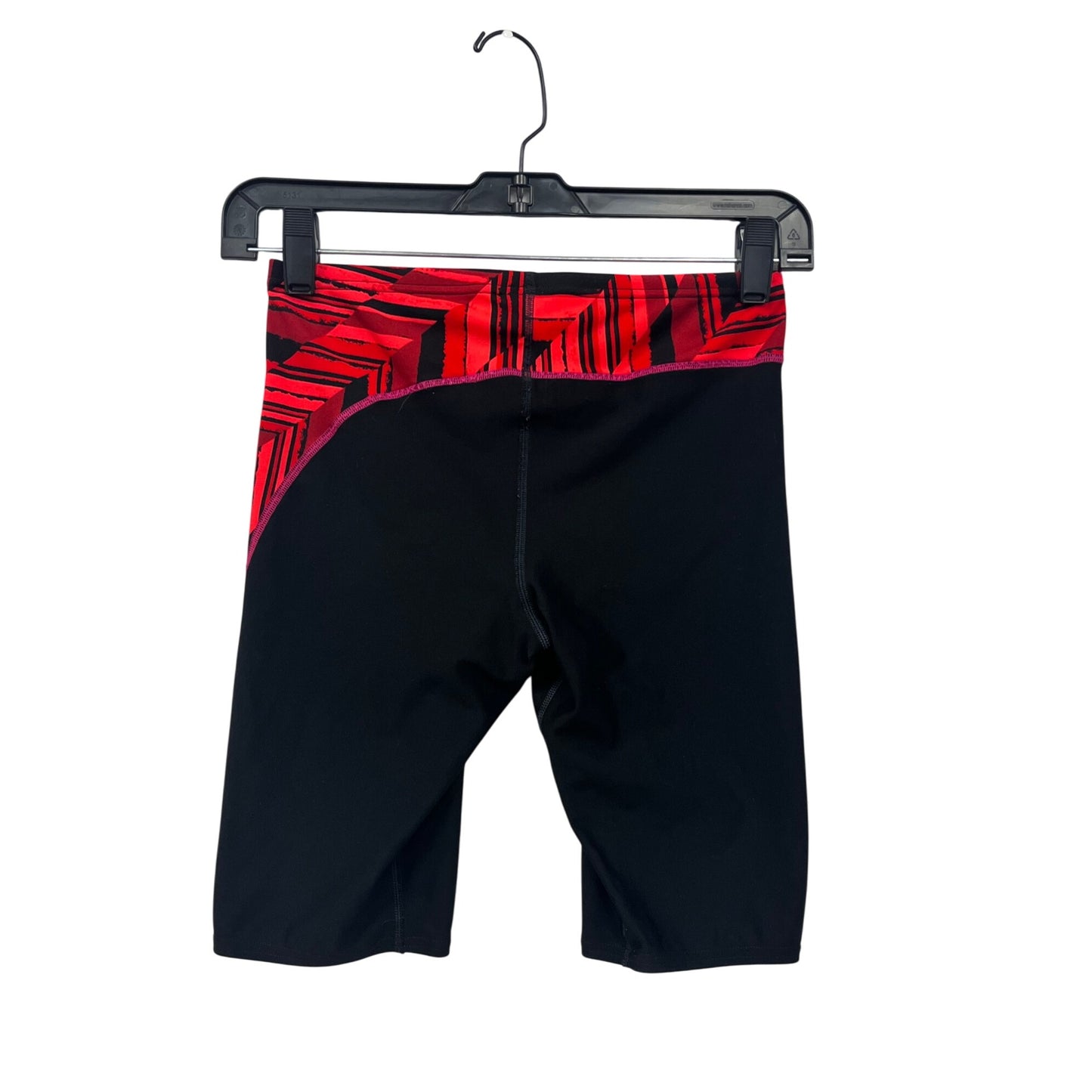 Speedo Endurance+ Boys Jammer Shorts Red/Black Geometric Print Size 28 Swimming Performance Wear #6792