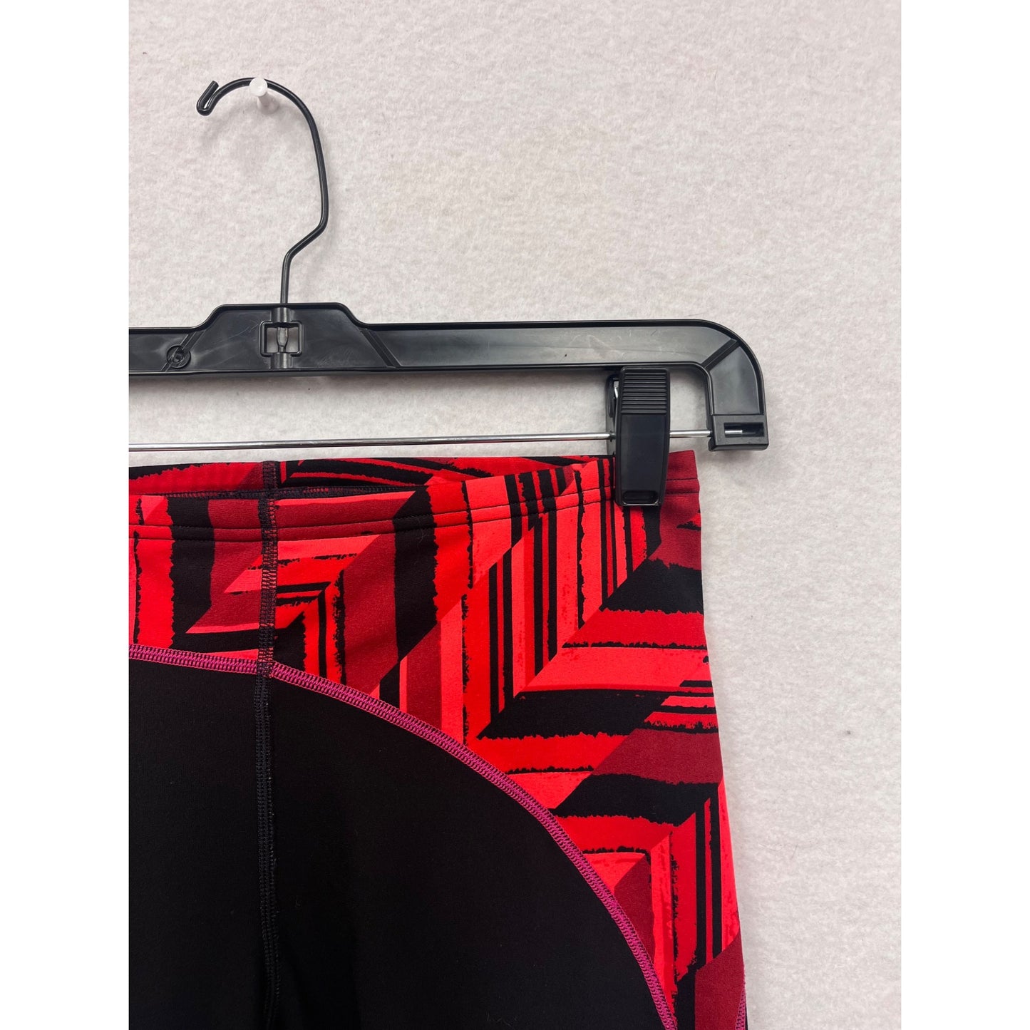 Speedo Endurance+ Boys Jammer Shorts Red/Black Geometric Print Size 28 Swimming Performance Wear #6792