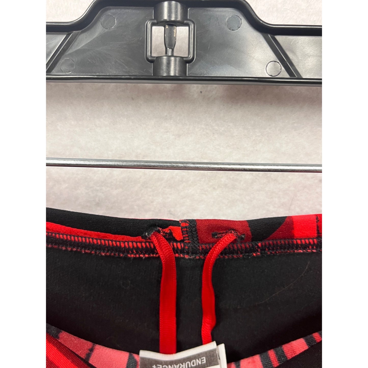 Speedo Endurance+ Boys Jammer Shorts Red/Black Geometric Print Size 28 Swimming Performance Wear #6792