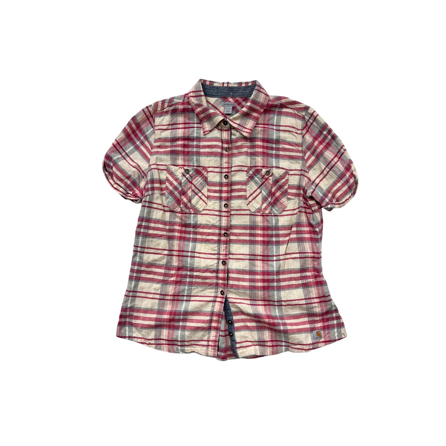 Carhartt Womens Plaid Short Sleeve Button-Up Shirt #8225