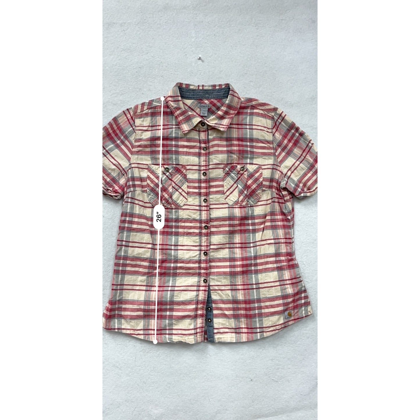 Carhartt Womens Plaid Short Sleeve Button-Up Shirt #8225