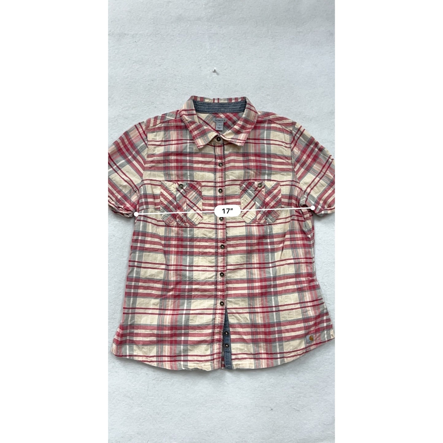 Carhartt Womens Plaid Short Sleeve Button-Up Shirt #8225
