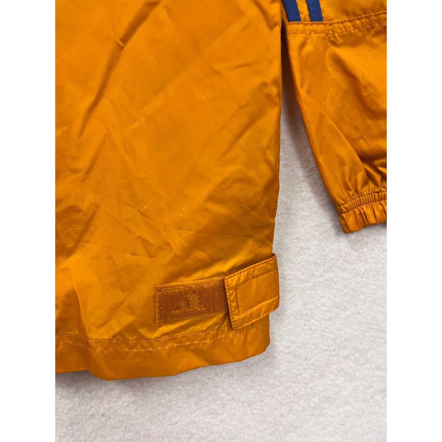 Adidas Mens Medium Hooded Windbreaker Jacket Orange/Blue #6242
