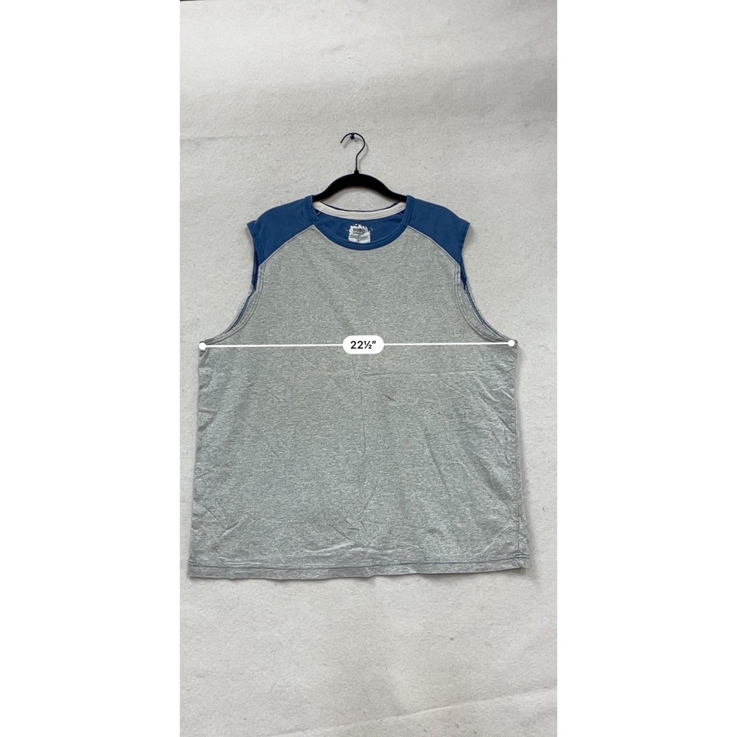 No Boundaries XL Gray & Blue Sleeveless Tee #609A