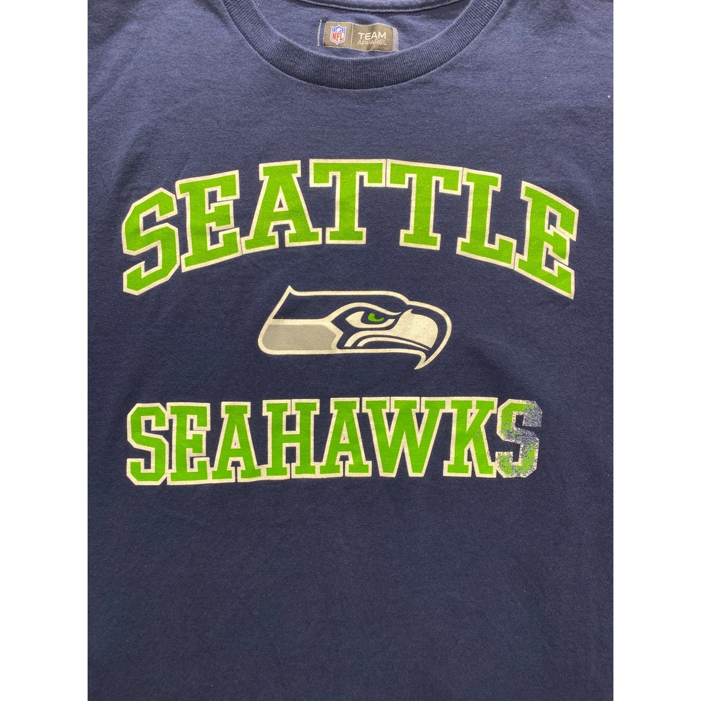 Seattle Seahawks NFL Team Apparel Navy Graphic Tee XL #7308